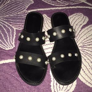 Big Buddha black pearl sandals